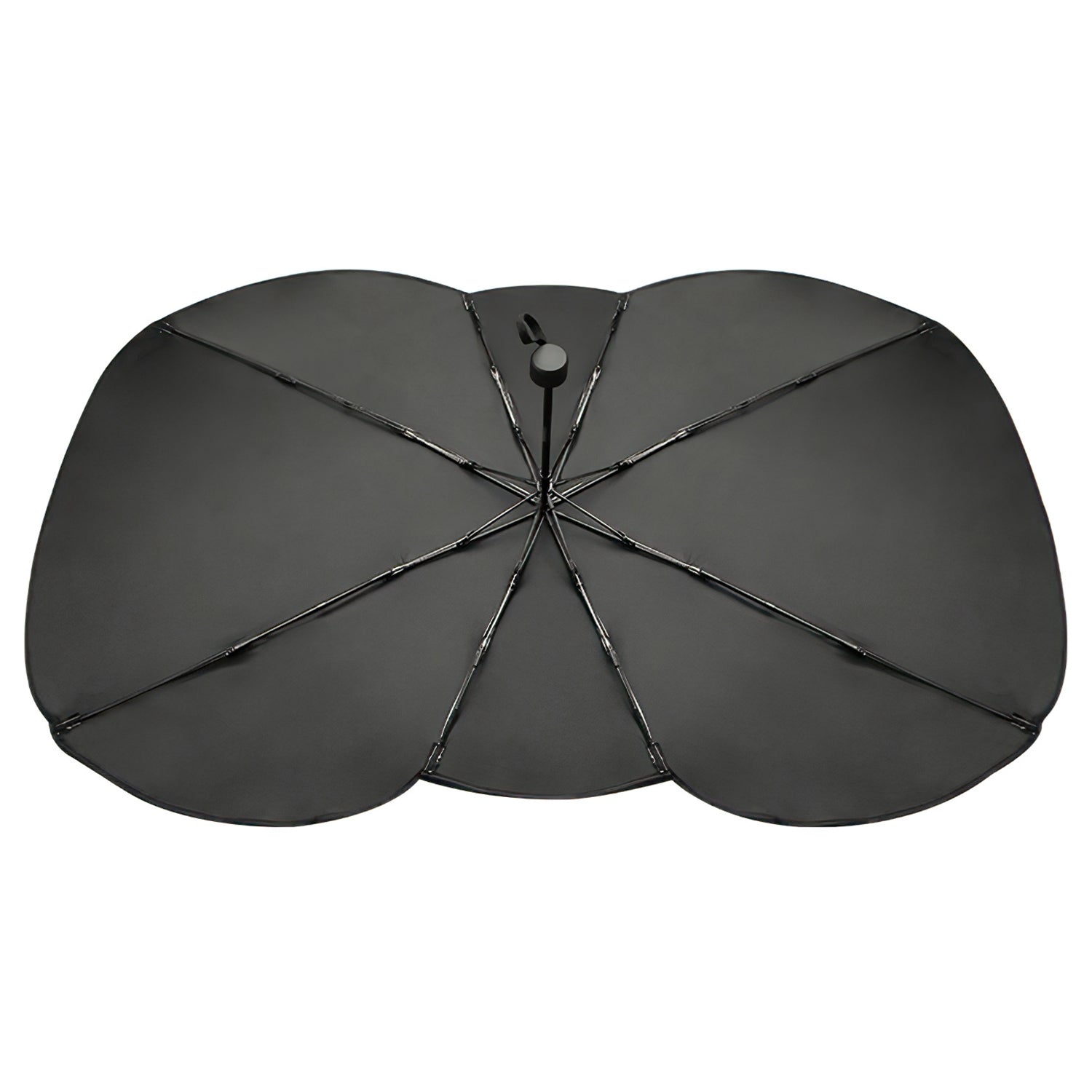 Black umbrella on a white background